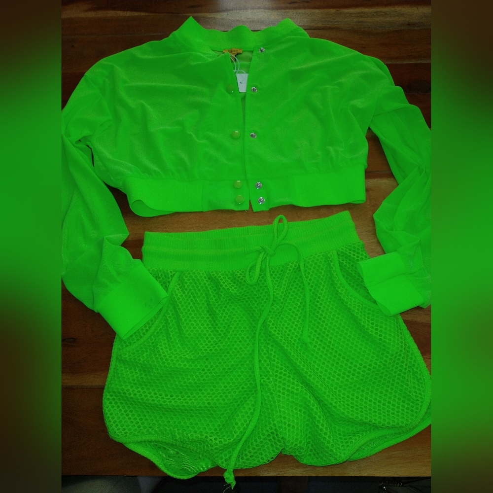 crop jacket and shorts NWOT